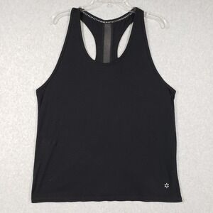 Nine West Active Black Racerback Tank Top Mesh Back Athleisure Workout Size XL